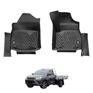 AUSGO 5D Injection Car Floor Mats  for Toyota Hilux Auto Transmission Single / Extra Cab 2015-2025 All-Weather Floor Liners