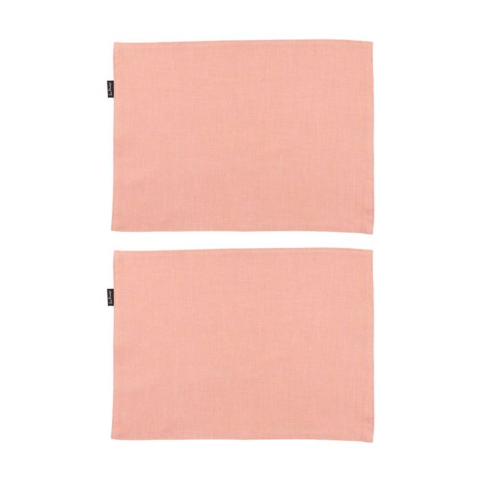 2x 4pc Bas Phillips Linen Tencel Placemat Set Tableware Dusty Pink 33x45cm