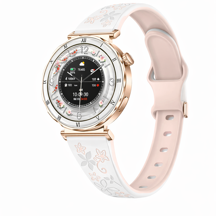 Ultra Thin Smart Watch Amoled Bluetooth Call Fitness Tracker Bracelet Watch White Pink