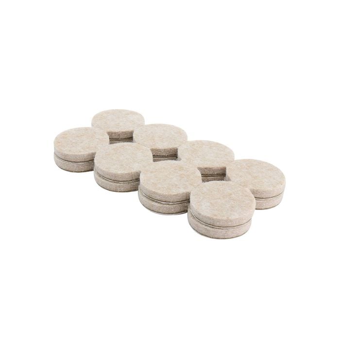 Surface Gard 25mm Beige Round Adhesive Felt - 16 Pack