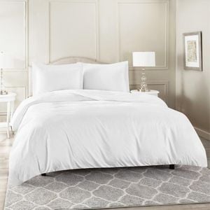 Luxor Super King White Color 1000TC 100% Cotton Quilt Doona Duvet Cover Pillowcase Set