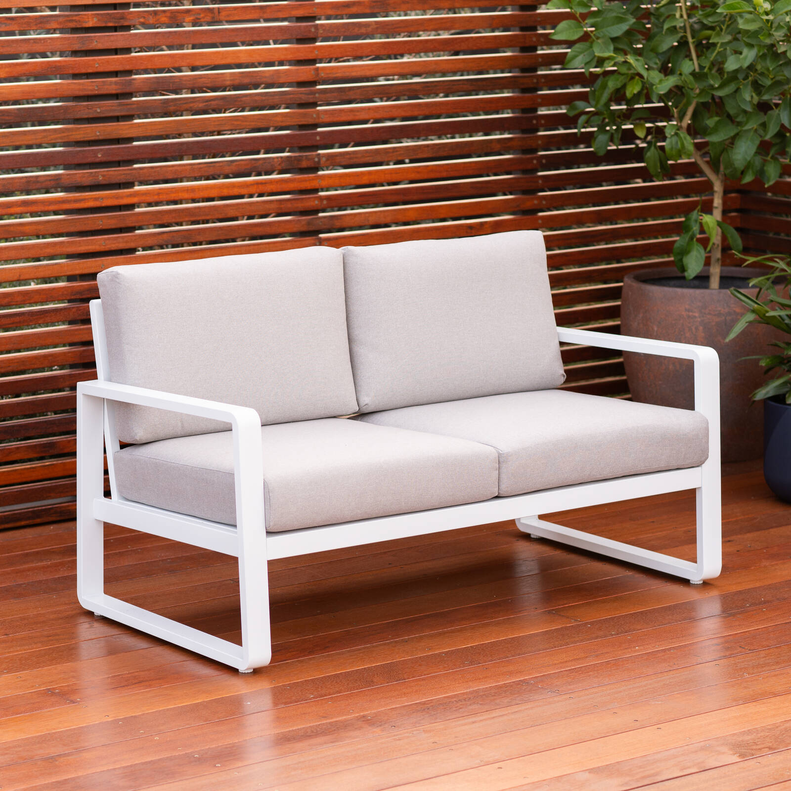 Mimosa White Aluminium Cordoba 2 Seater Lounge Bunnings Australia