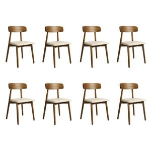 Levede 8pc Solid Wood Dining Chairs - Walnut