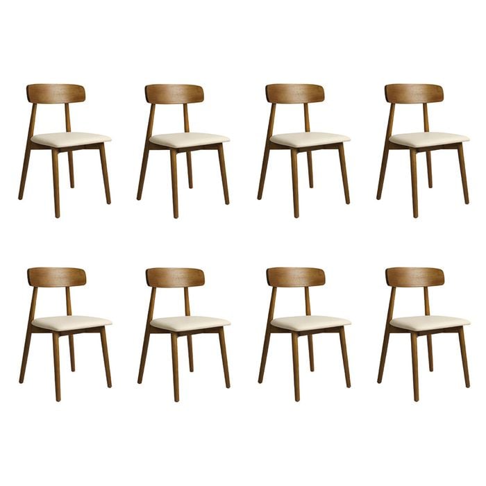 Levede 8pc Solid Wood Dining Chairs - Walnut
