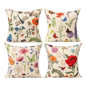 Catzon 4 Pcs Decorative Throw Pillow Covers with HD Printing for Home Decor
