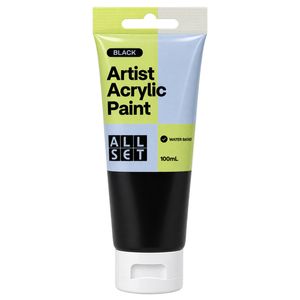 All Set Artist Acrylic Paint 100ml - Black