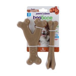 2pc Paws And Claws Pet Dog Cat Boobone Bone Wish Chew Toys Assorted