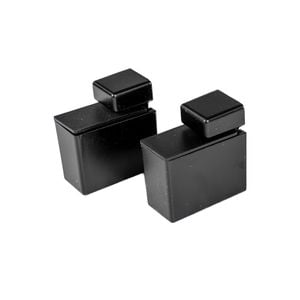 Flexi Storage Decorative Shelving Black Matte Rectangle Shelf Clip - 2 Pack