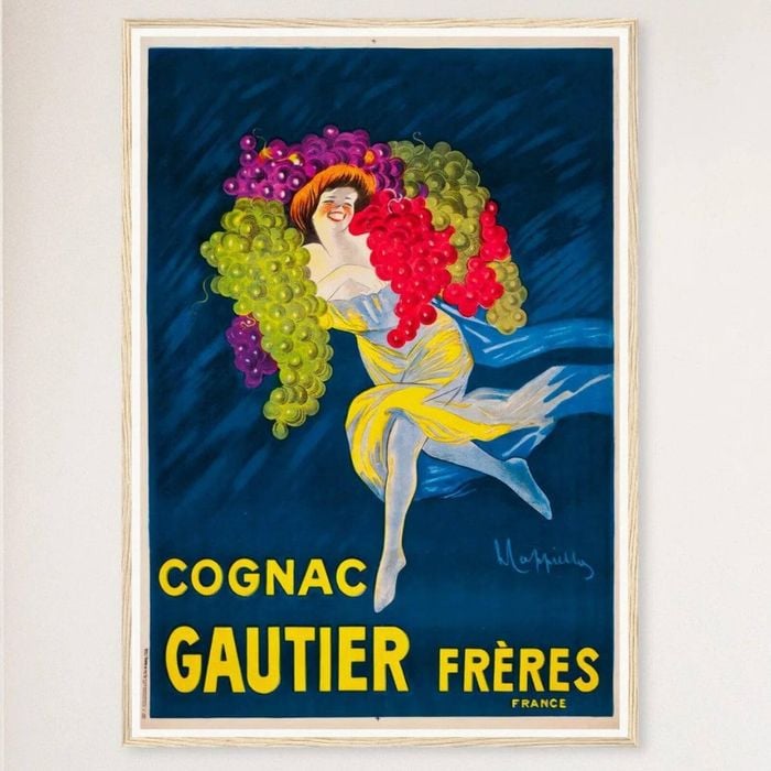 Galrie Vintage French Cognac Gautier Advertising Poster- Timeless Elegance for Your Home, Wood Frame, A2 42 x 60cm (16 x 24inch)