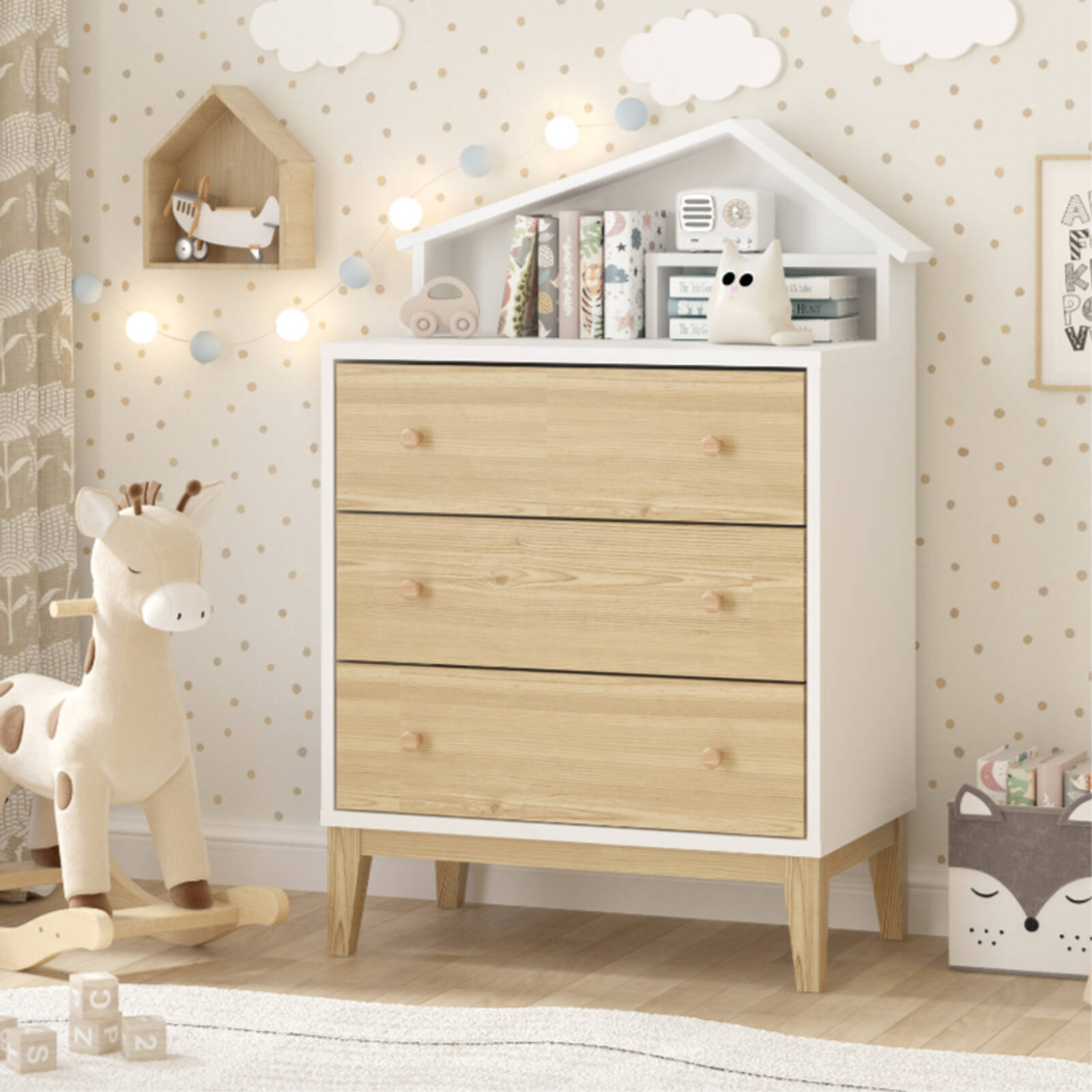 FRAPOW Kids Dresser For Bedroom, Baby Girls Dresser With 8 Fabric Drawers Tall Storage Organizer For Toddler Child With Wood Top Metal Frame For
