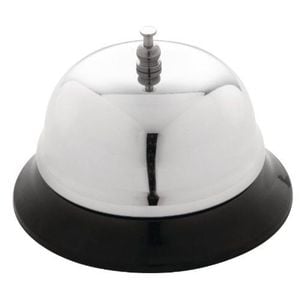 Bolero Large Call Bell Polished Metal Silver Service Reception Desk 100mm Base T183