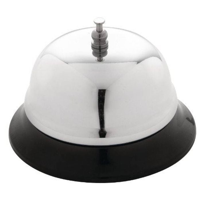Bolero Large Call Bell Polished Metal Silver Service Reception Desk 100mm Base T183