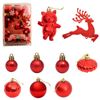 Catzon 30 Pcs Christmas Ornaments Matte Shiny Assorted Shape Shatterproof Balls for Xmas-Red