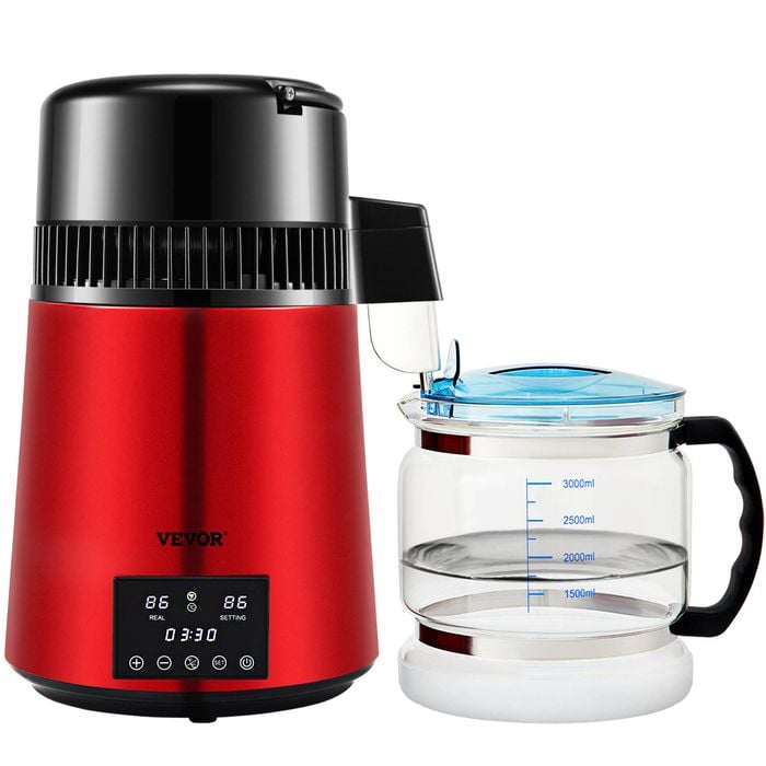 Vevor 4L Water Distiller Red with Timing Dual Temperature
