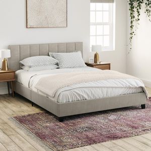 Ormond King Beige Fabric Bed Frame