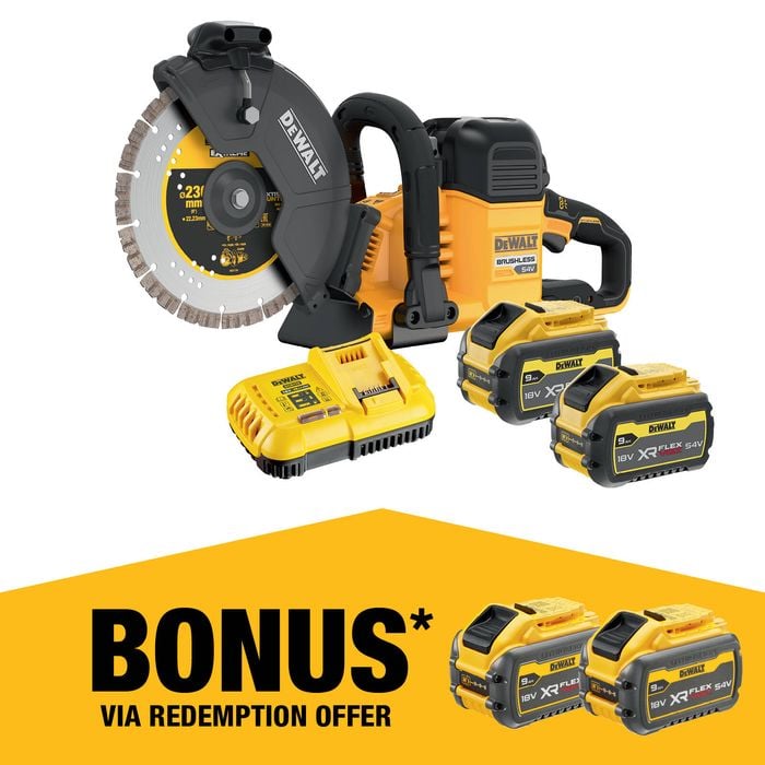 DeWALT 54V 9.0Ah 230mm XR FLEXVOLT Brushless Concrete Cut Off Saw Kit