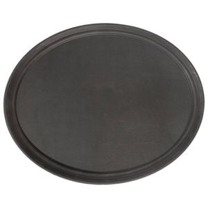 Oval Serving Tray - 68.5 x 56cm - Reusable Non Slip Stackable Rubberized Food Drinks Platter Tray