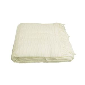 Bloomington Wave Cream Acrylic Textured Throw Rug 127 x 152cm