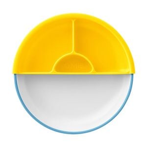 2pc Omie Toddler Plate Easy Scoop Edge W/ Divider Blue/yellow 7.5cm Diameter