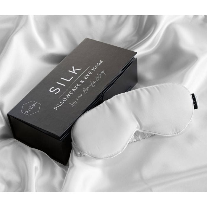 Ardor Silk Pillowcase & Eye Mask Pack - White