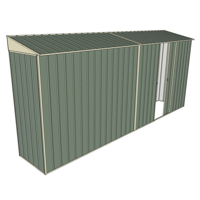 Build-a-Shed 0.8 x 4.5 x 2m Skillion Single Sliding Side Door Shed - Green