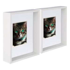 Nicola Spring 8" x 10" 3D Deep Box Photo Frames with White 4" x 6" Mount - Pack of 5