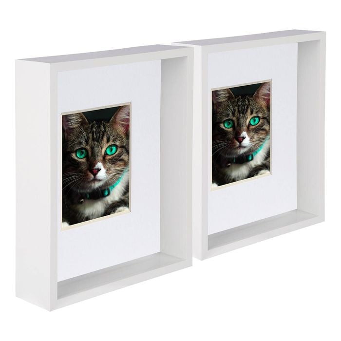 Nicola Spring 8" x 10" 3D Deep Box Photo Frames with White 4" x 6" Mount - Pack of 5