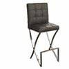 Oliver Black Leather Barstool