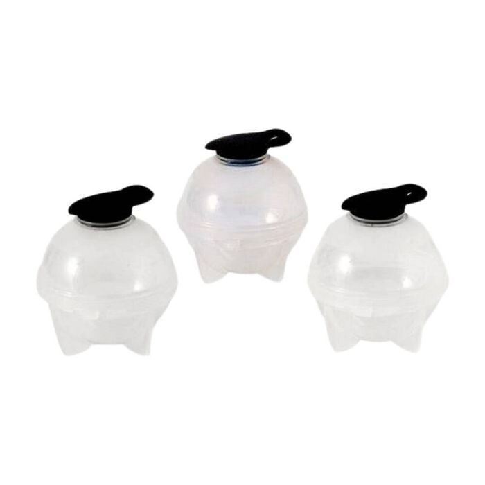 3pc Prepara Jumbo Slow-Melting Whiskey Drink Ice Ball Sphere Mould Large Black