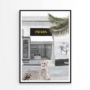 Leopard With Black and White Fashion Store   Print 100% Australian Made 60 x 90cm   (Poster)