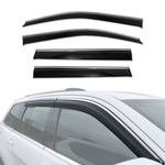 AUSGO Stainless Trim Weather Shields for Jeep Grand Cherokee WK Series 2010-2021 Weathershields Window Visors Wind Deflectors
