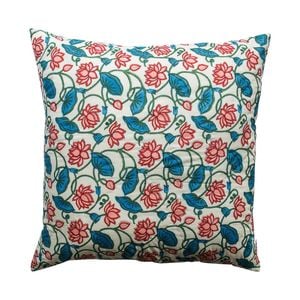 Kolka Kumudani Quilted Euro Sham Quilted Front & Envelope Tie-Back ClosureBlue