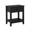 Aspen Bedside Table 1 Drawer Side Table Nightstand Black