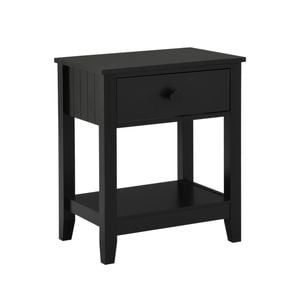 Aspen Bedside Table 1 Drawer Side Table Nightstand Black