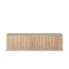 European Cabinetry Natural Oak Slim Round Brass Bucharest TV Unit