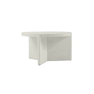 Seek and Ramble Delos Round 80cm Coffee Table Faux Stone White