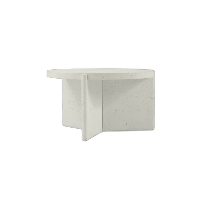 Seek and Ramble Delos Round 80cm Coffee Table Faux Stone White