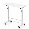 Roomo Height Adjustable Standing Desk, 80x40cm Mobile Laptop Desk with Wheels, Rolling Computer Desk, White