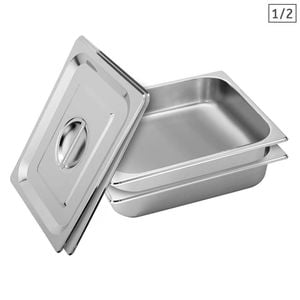 SOGA 2X 1/2 GN Pan 6.5cm With Lid – Stainless Steel