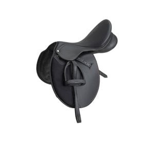 Decathlon - Synthia Horse Riding Synthetic 17.5" All-Purpose Saddle For Horse - Black - 17.5"
