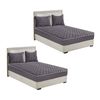 SOGA 2 Pack Grey King Clover Quilted Fleece Mattress Cover Sets with 4 Pillowcases