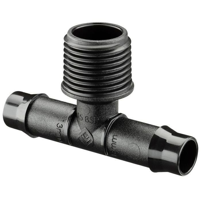 Pope 13mm Barbed x 15mm BSPM Threaded Tee
