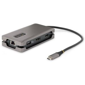StarTech.com USB-C Multiport Adapter, 4K 60Hz HDMI/DP, 3-Port USB Hub, 100W PD Pass-Through, GbE, Mini Docking Station,