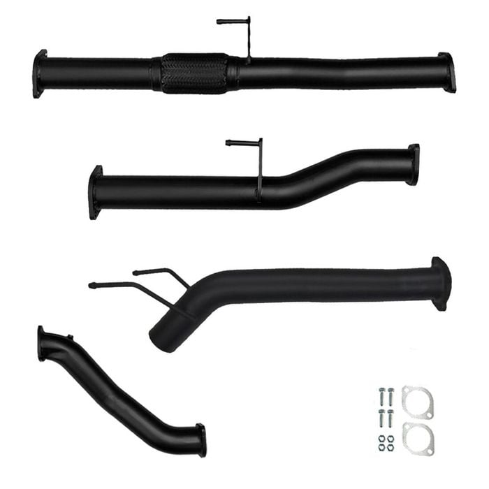 Ignite Exhausts Turbo Back For Toyota Hilux 3l D4d 3" No Cat With Diff Pipe Black Aluminised Steel