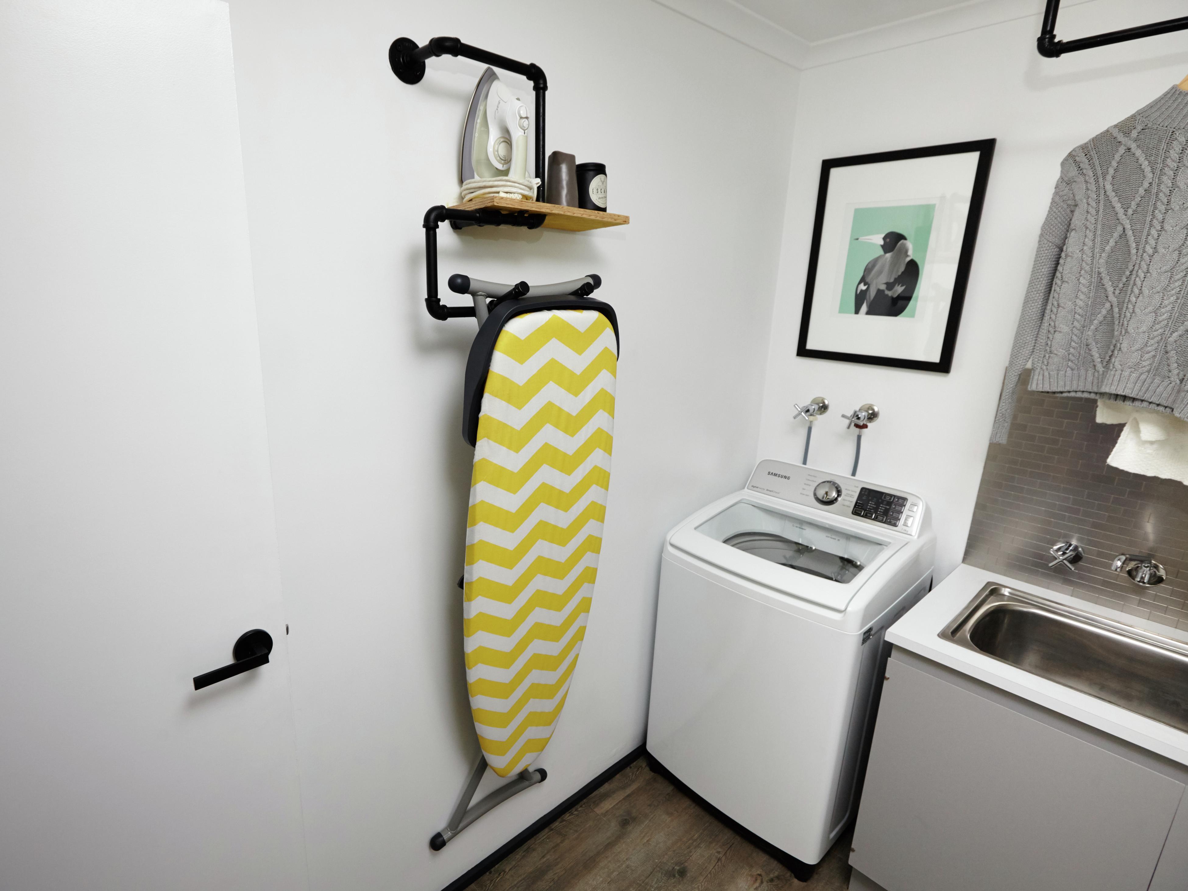 Ironing Board Wall Hanger - Stainless Steel Mount For Y/T Leg Boards (Over Door Or Wall Mount