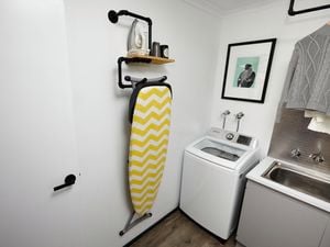 DIY Step Image - D.I.Y. ironing board storage and shelf . Blob storage upload.