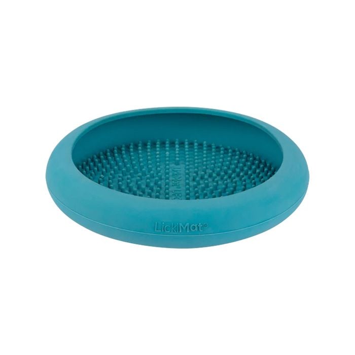 Lickimat UFO Pet Dog/Puppy Food Bowl Turquoise w/Suction Cups