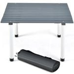 Costway Folding Camping Table Fir Wood 50kg Load Capacity with Carry Bag Grey