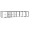 vidaXL Outdoor Dog Kennel Steel with Roof Puppy Enclosure House Pet Supply 880x220x180 cm