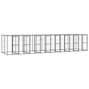 vidaXL Outdoor Dog Kennel Steel with Roof Puppy Enclosure House Pet Supply 880x220x180 cm